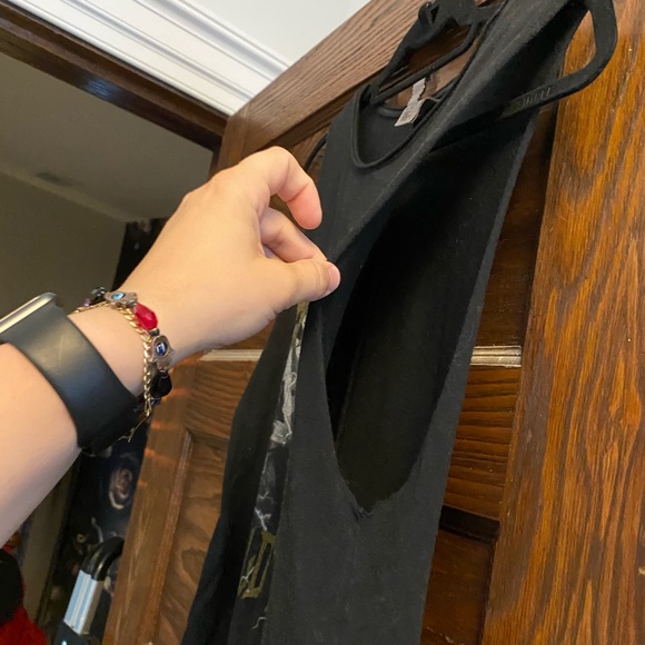 Asymmetrical skull print dress. XS. BLACK. - Picture 4 of 4